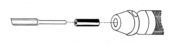 A drawing of a pneumatic shank adapter