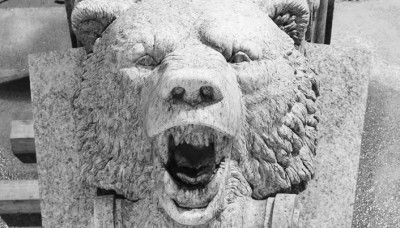 A bear in stone